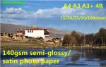 140gsm satin/semi-glossy inkjet photo paper waterproof