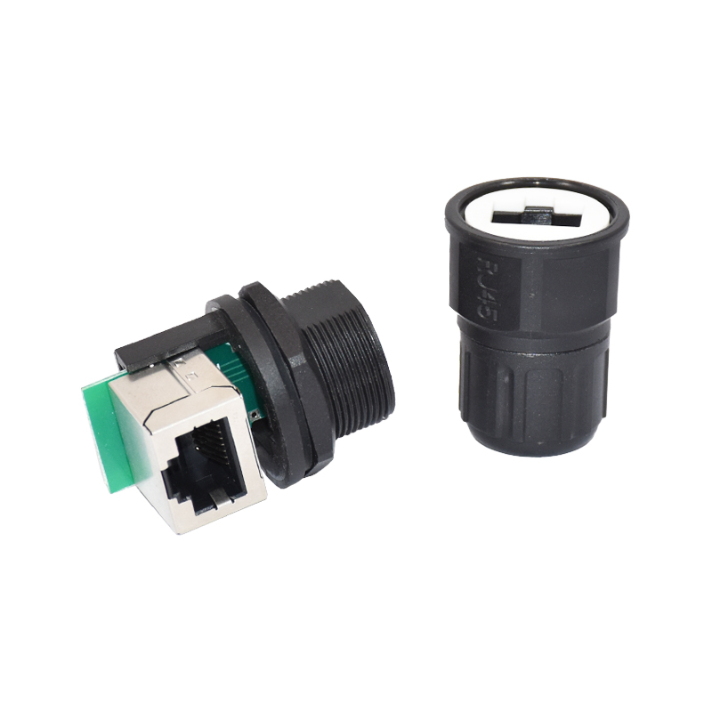 Outdoor Ethernet Rj45 Coupler IP68 Rj45 Panel Mount Waterproof Connector