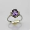 Buy cheap 925 Silver Ring with 7x9mm Oval Amethyst Rhinestone-(F64) from wholesalers