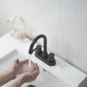 Buy cheap CUPC 4in Centerset 2 Handle Bathroom Faucet In Matte Black from wholesalers
