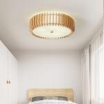 Modern Natural Wooden Ceiling Lamp for Bedroom Rubber Round Wooden ceiling lamp