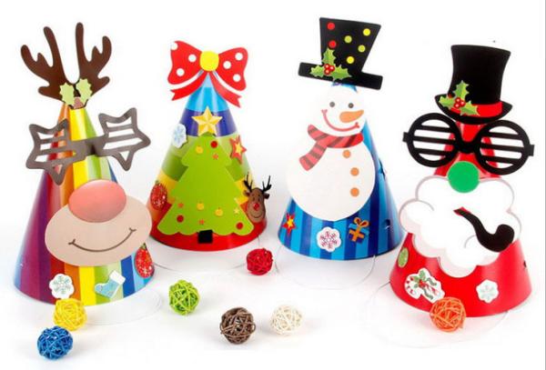 Buy cheap Diy New paper Christmas hat party supplies children's kindergarten handmade paste DIY creative Christmas gift from wholesalers