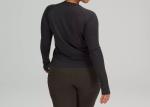 Polyamide Elasticity Ladies Long Sleeve Running Top Black Color
