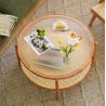 Buy cheap Ergonomics Rattan Glass Table 80*80*45cm Tempered Glass Top Coffee Table from wholesalers