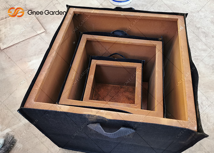 Factory Price 2mm Thickness Corten Steel Rectangular Flower Pot Decoration Metal Rusty Nursery Planter
