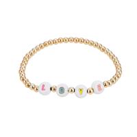 Buy cheap 3mm Beaded Letter Bracelet , Name Beaded Bracelets gold black and white product