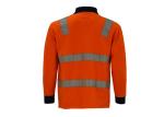 Comfortable Long Sleeve Safety Shirts / Orange Hi Vis T Shirts Flat Knitted