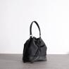 Buy cheap Head Layer Leather Womens Leather Bag 22cm Black Drawstring Bucket Bag from wholesalers
