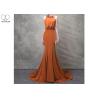 Buy cheap Orange Mermaid Ladies Party Wear Gown Long Tail Blue Beads Hanging Neck from wholesalers