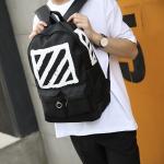 The Streets Of Personality Backpack Striped Printed Youth Backpack Student Bag