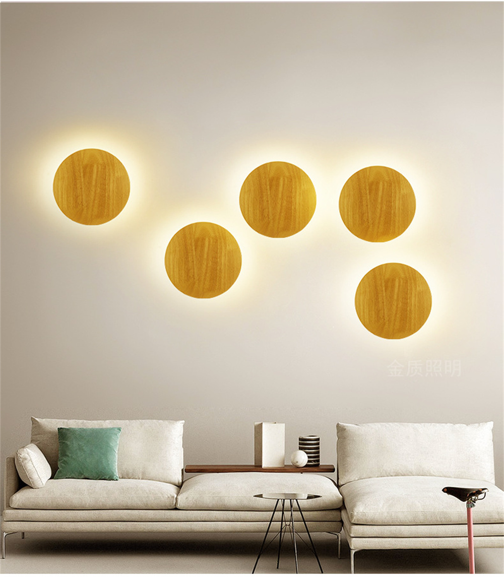 8W 12W Modern Nordic Interior Wooden Wall Lamp Bedroom Bedside Aisle Design Round Oval LED ceiling lamp(WH-WA-54)