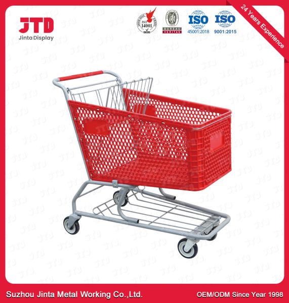 Buy cheap 125L Plastic Trolley Basket On Wheels ODM Four Wheel Shopping Cart from wholesalers
