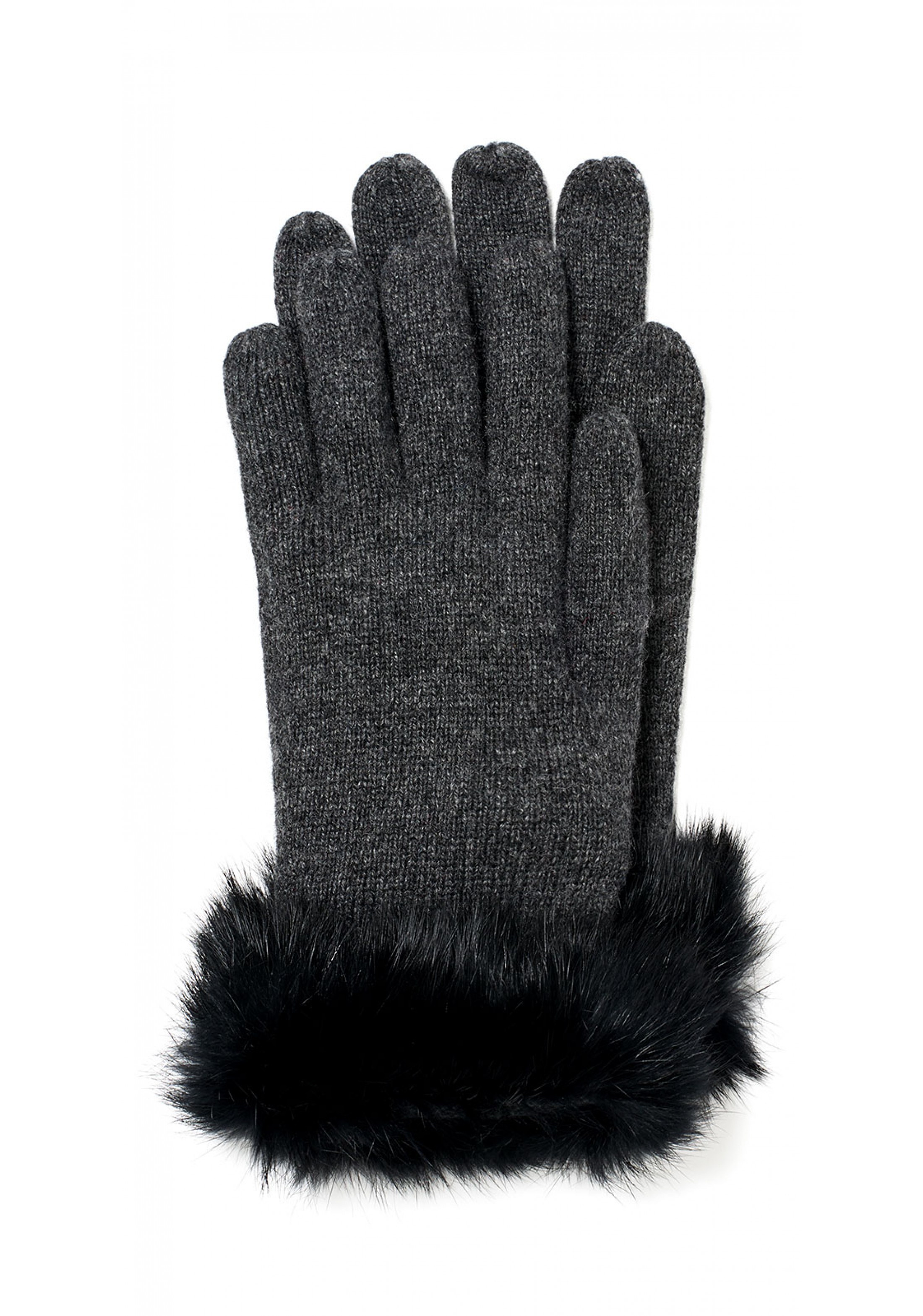 Casual Women Knitted Gloves With Fingers FUR CUFF Easy To Pair Winter Clothes