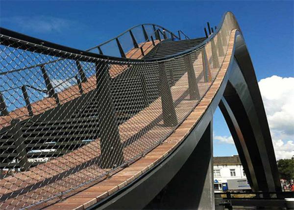 Buy cheap 50mm 60mm Stainless Steel Rope Mesh Tensile Elevated Walkway Railing from wholesalers