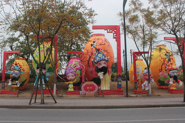 Hand Made Iron Frame Fabric Chinese Lanterns , Custom Chinese Lanterns