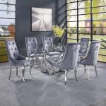 Buy cheap 78x40x30inch Tempered Glass Dining Table Luxury Room Furniture from wholesalers
