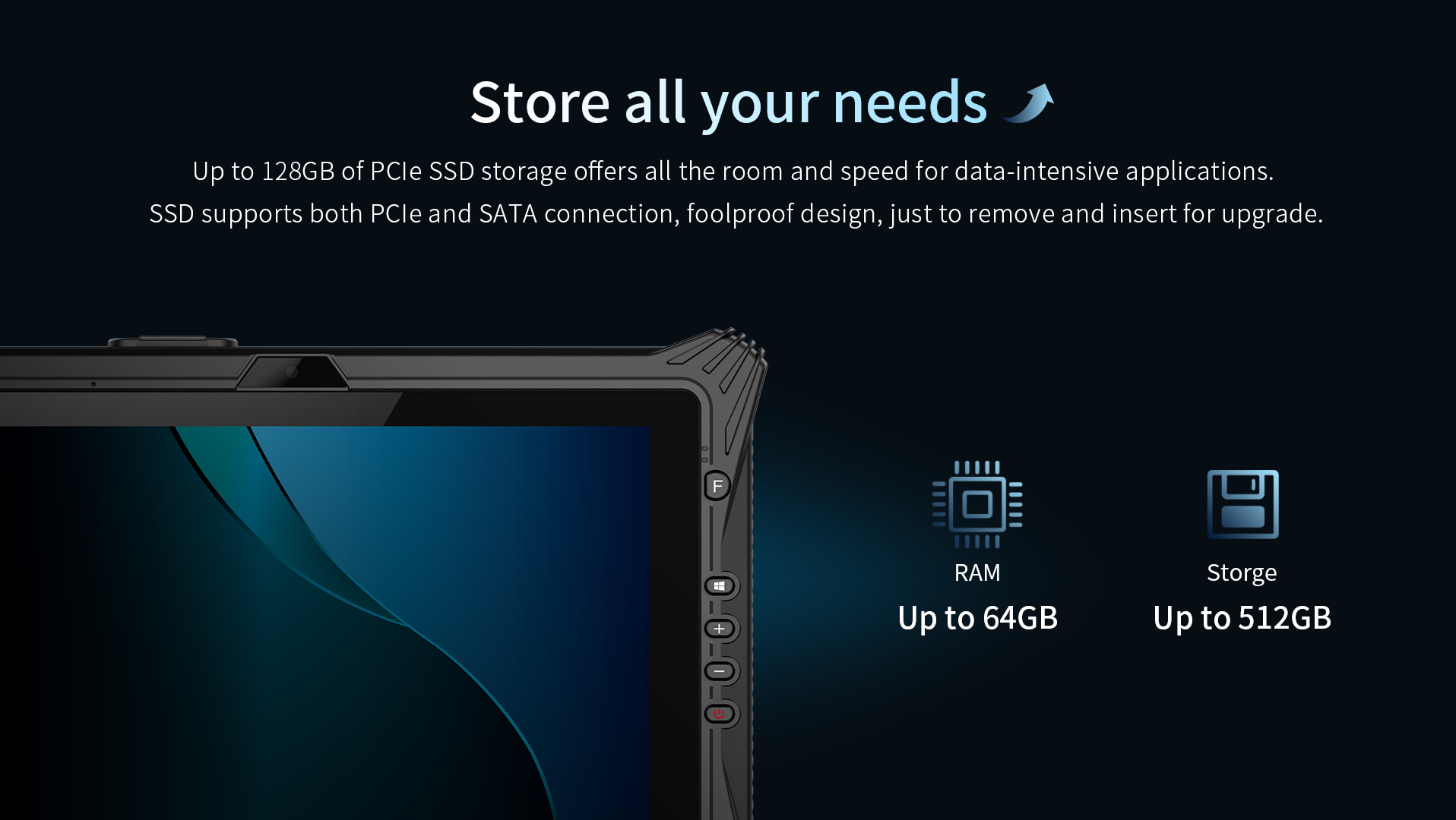 Intel Processor 10 Inch Win Rugged Tablet With GPS Fingerprint 4G Network RJ45 NFC RS232