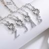 Buy cheap Gold Plated Diamond Initial Letter Pendant Necklace SS Paperclip Link Chain from wholesalers