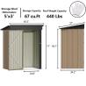 Buy cheap AJUNION Modern Design 5x3ft Metal Garden Shed Single Lockable Doors 61.2" Doors Height from wholesalers