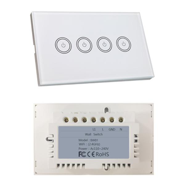 Buy cheap 3gang Standard TUYA WIFI Smart Wall Light Switch Fireproof ABS Plastic Material from wholesalers