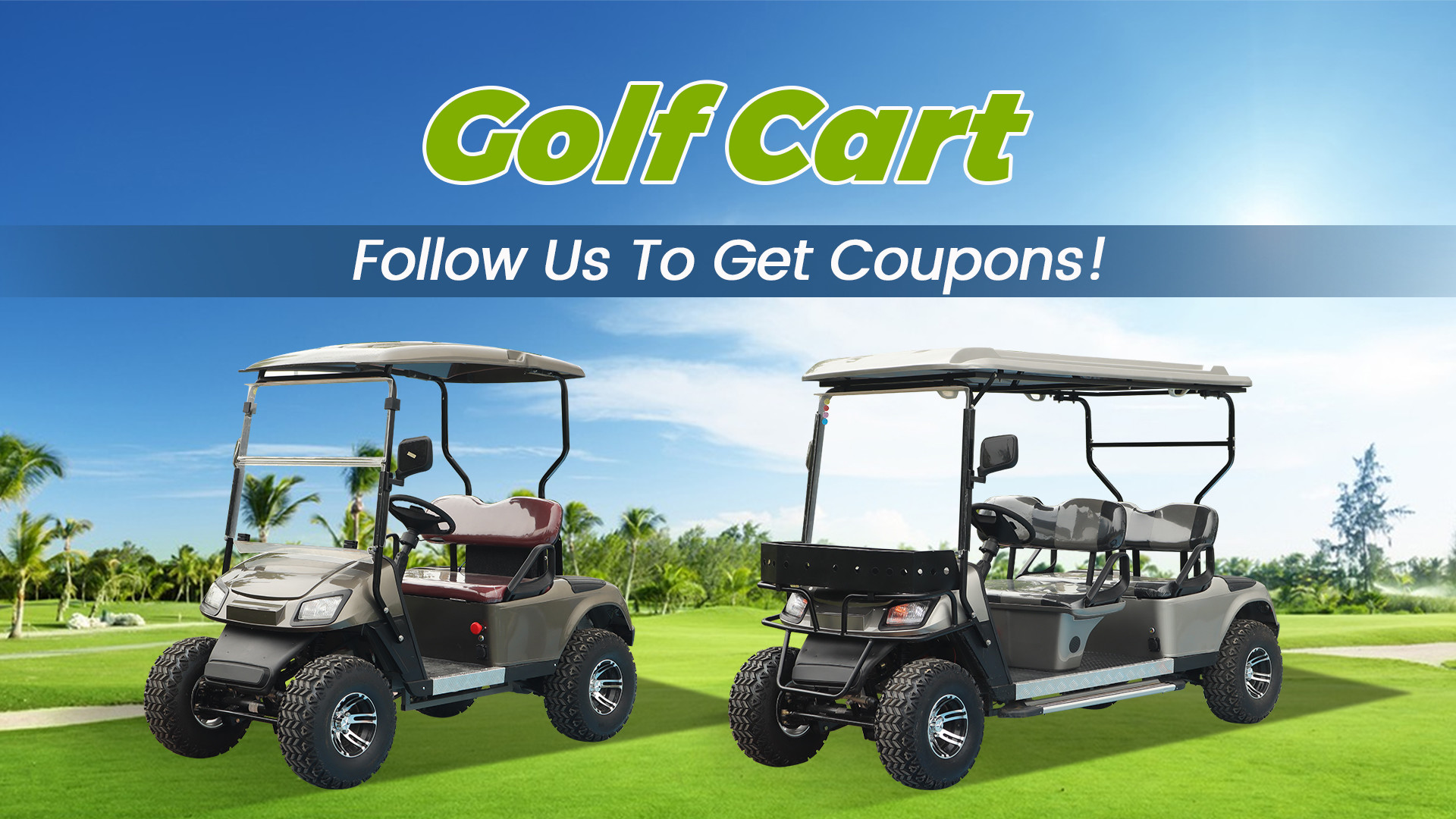 Lithium Battery Powered 4 Seater Golf Cart Off Road Wheels 4x4 60V 25mph