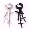 Buy cheap Punk Stainless Steel Stud Earring Men Cross Earring Fashion Tassels Crosses Body Piercing Jewelry Black from wholesalers