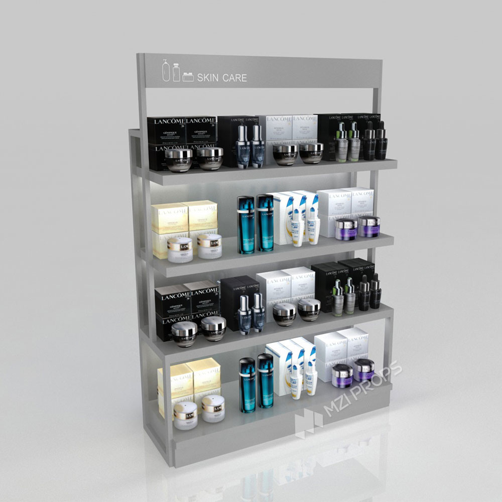 GDR03-CB-01 Universal Side Cabinet with Soft Film Light Box and Black Aluminum Price Tag Holder for Specialty Beauty Stores