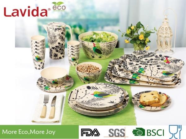 Buy cheap Nordic European Style Bamboo Fiber Tableware Unique Rustic Texture For Restaurant / Home from wholesalers