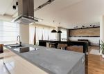 Stain Resist Quartz Stone Top Grey Quartz Kitchen Worktops Eco Friendly
