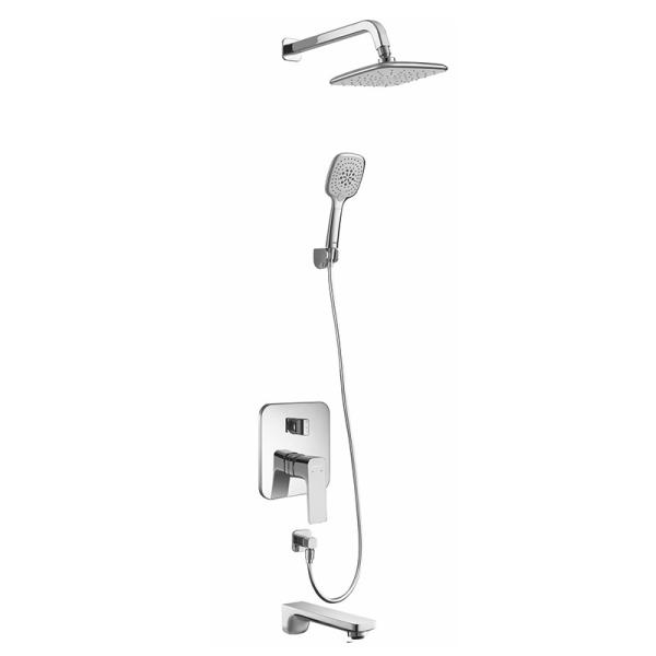 Buy cheap Shower Faucet Set Built-in Easy Clean Rainfall Shower Set Square Shape Bathroom Hotel Household from wholesalers