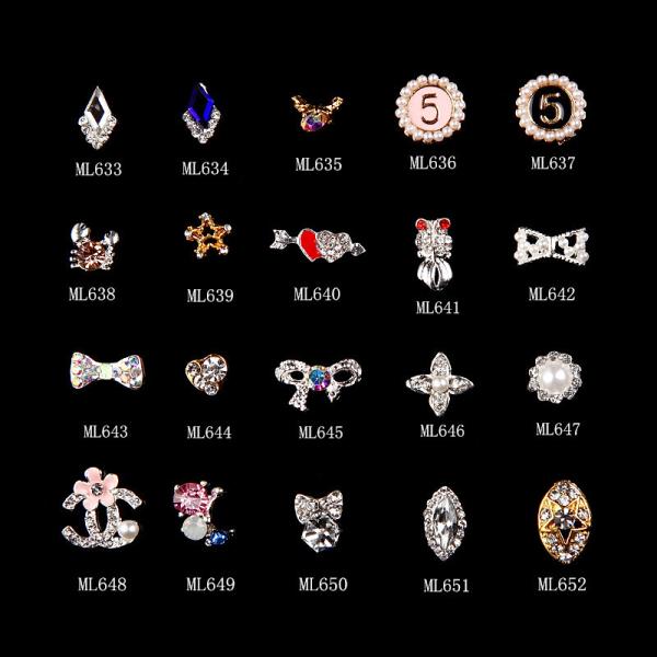 Buy cheap Hot NEW Wholesale Alloy Jewelry 3D Nail Art Jewelry Nail rhinestones Sticker Supplier Number ML633-652 from wholesalers