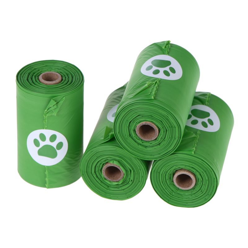 Eco Friendly Biodegradable Die Cut Dog Poop Waste Bags Custom Printed Blue Plastic Pet Waste Garbage Bags