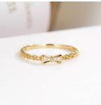 bowknot 18K Gold Diamond Rings Moissanite Engagement Rings For Her