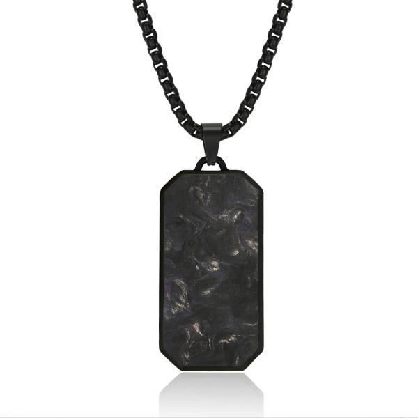 Buy cheap Fashionable Men's Forged Carbon Fiber Necklace New Jewelry Accesories from wholesalers