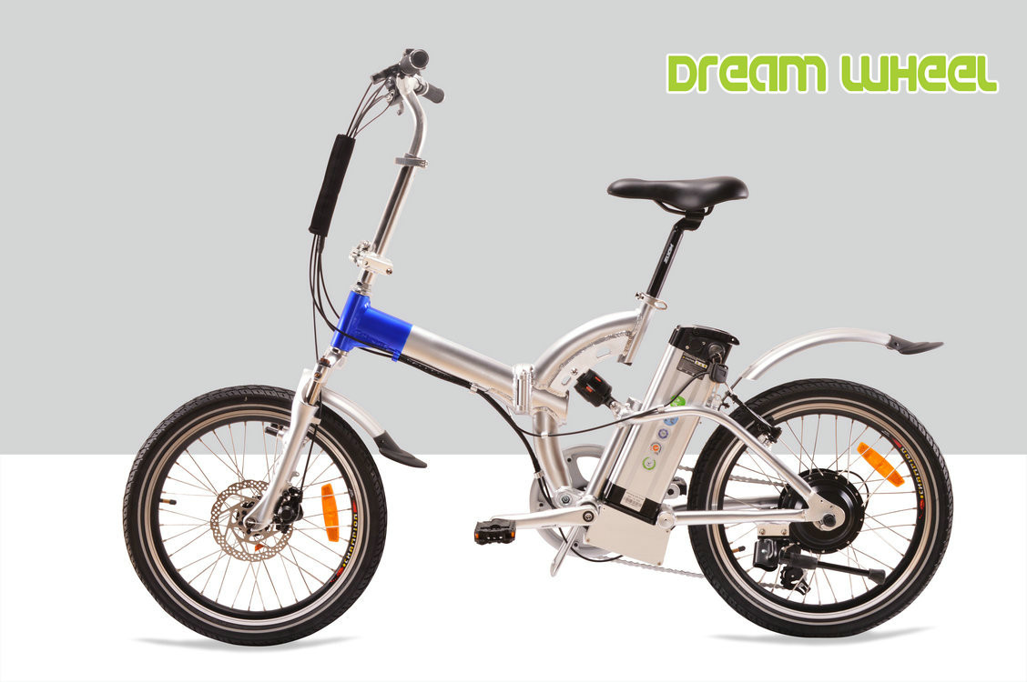 36V 250W Folding Electric Bike Full Suspension EN15194 With Shimano Derailleur
