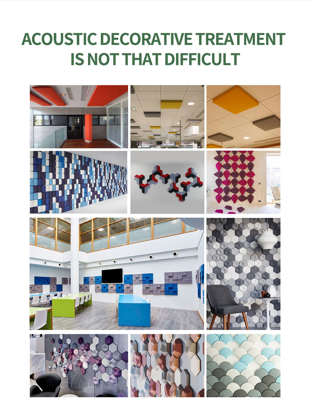 Hot Melt Adhesive Ceiling Acoustic Panel For Noise Reduction And Decoration