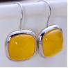 Buy cheap 925 Sterling Silver Square Yellow Chalcedony Dangel Earrings (XH052420W) from wholesalers