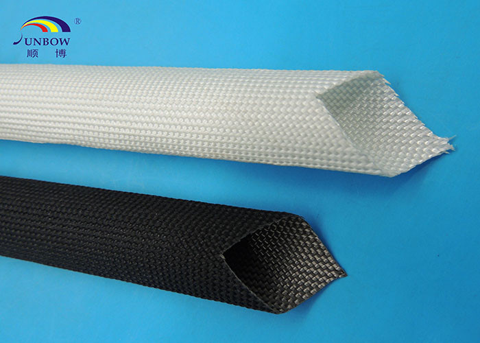 400 ℃ Flexible Black or White High Temperature Fiberglass Sleeving for Cables