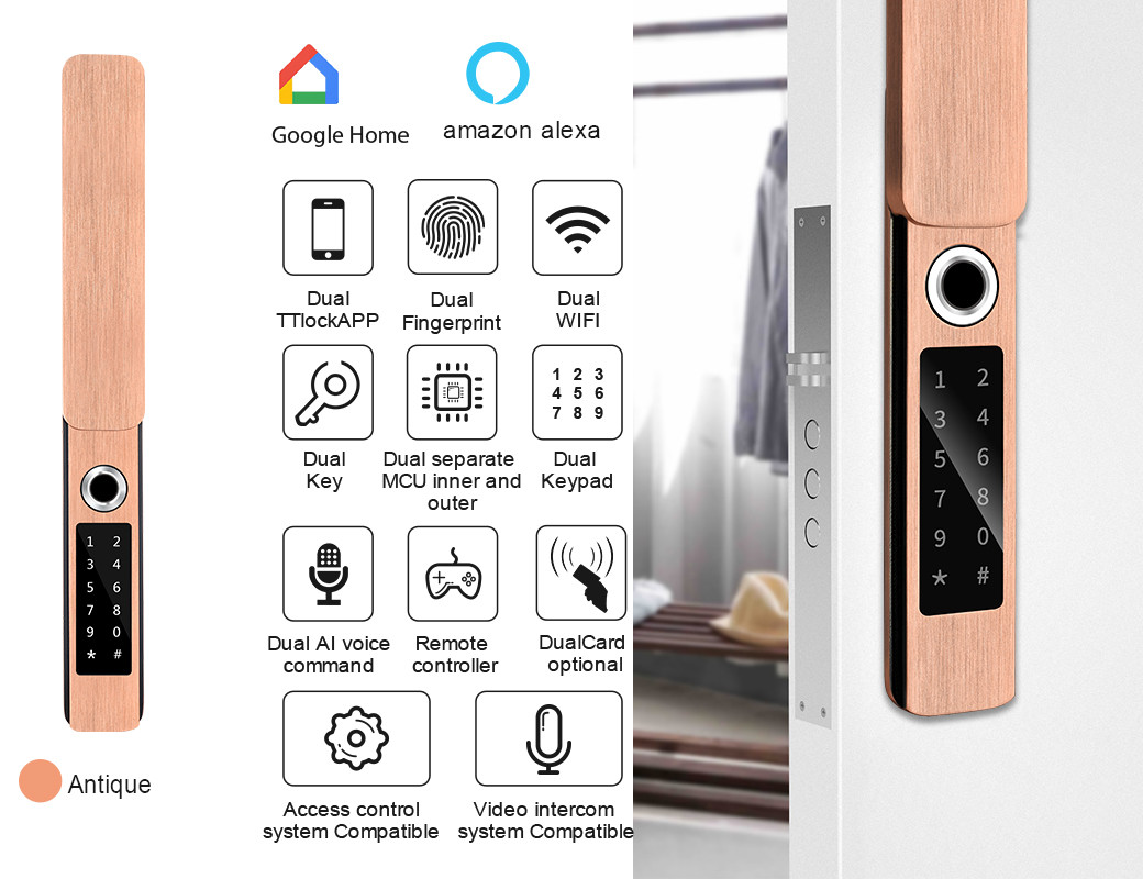Waterproof APP Aluminum Door Keyless Fingerprint Locks