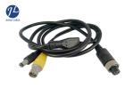 Extension Four Pin Aviation Cable Connector M12 RCA For CCTV Camera