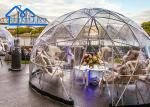 White Thick Covering Transparent Geodesic Dome Tent 50m Diameter