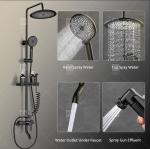 Buy cheap Electroplating Three Piece Shower Head Set With Pressurized Black Shower Head OEM from wholesalers