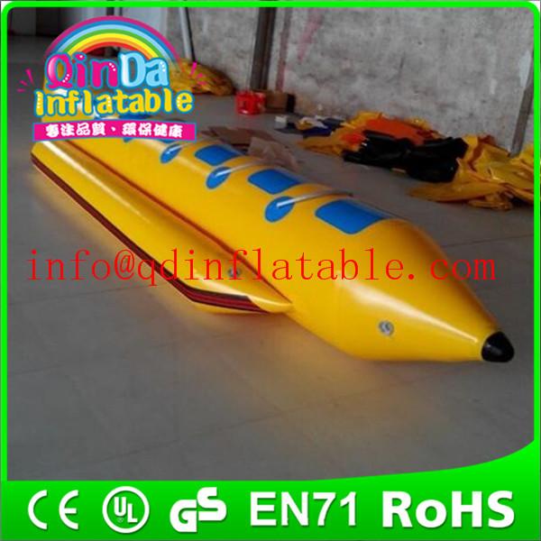 Quality QinDa inflatable water ski boat floating boat for sale drag by motor boat for sale