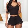 Buy cheap 2 Piece Ladies Comfortable Sling Solid Sexy Lace Sleepwear Suit Seductive Pajama Sets from wholesalers