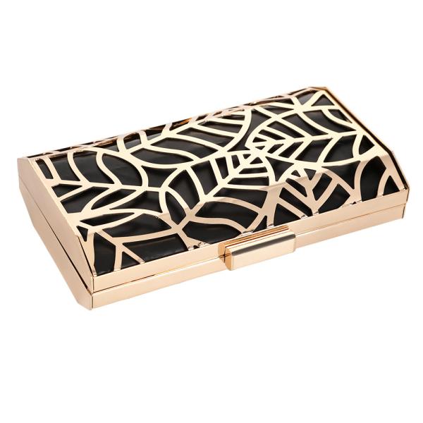 Leaves Patterns Hollow Out Clutch Frame 18.4*10.8*4.5cm