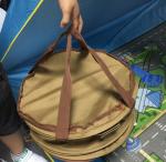 Khaki Polyester 600D Leaf Folding Trash Can 38X45CM Cool Camping Accessories