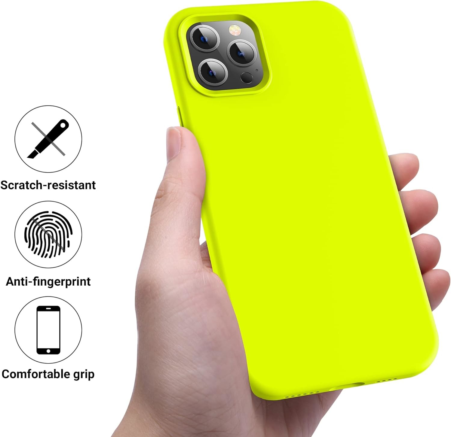iPhone 12 Pro Max Case, Military-Grade Protection, Shockproof Silicone, Anti-Fingerprint & Anti-Slip, Phone Case
