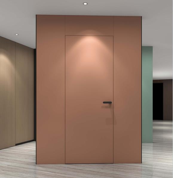 Buy cheap Elegant Minimalist Design Interior Hidden Door With Rgouge Red Color from wholesalers