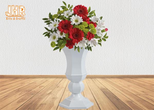 Buy cheap Lightweight Glossy White Fiberglass Planters Floor Vases Wedding Decor Items from wholesalers