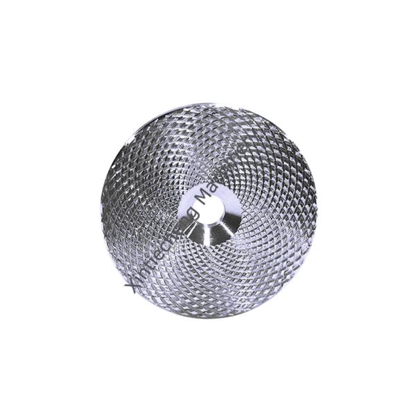 Anodic Oxidation Knurling Wheel Custom Machined Parts Silver Aluminum Alloy